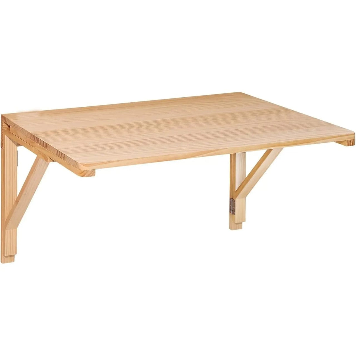 Wall Mounted Foldable Bamboo Wooden Table Space Saving Desk 60x40cm