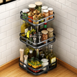 3 Tier Square Metallic Rotating Spice Rack