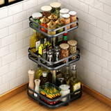 3 Tier Square Metallic Rotating Spice Rack