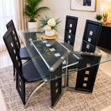6-Seater Glass Top Dining Table Set Dining Set Dining Tables
