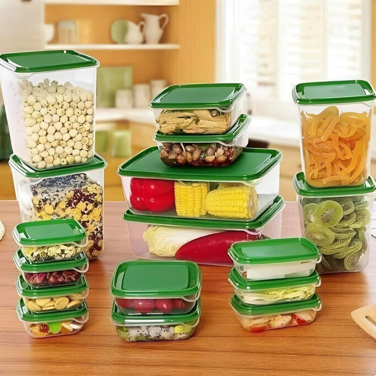 17pcs Food Storage Boxes with Lids – Stackable Meal Prep Containers