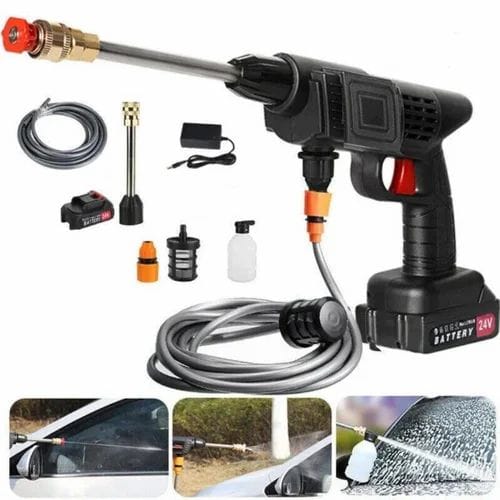 Portable High Power Cordless Car Wash Machine with 2 Nozzles and Double Rechargeable Batteries 48V 12000mAh