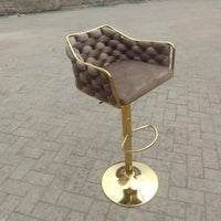 Luxury Braided Velvet Adjustable Bar Stool