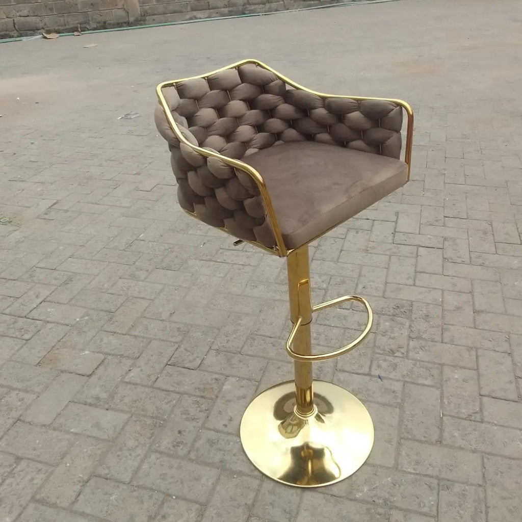 Luxury Braided Velvet Adjustable Bar Stool