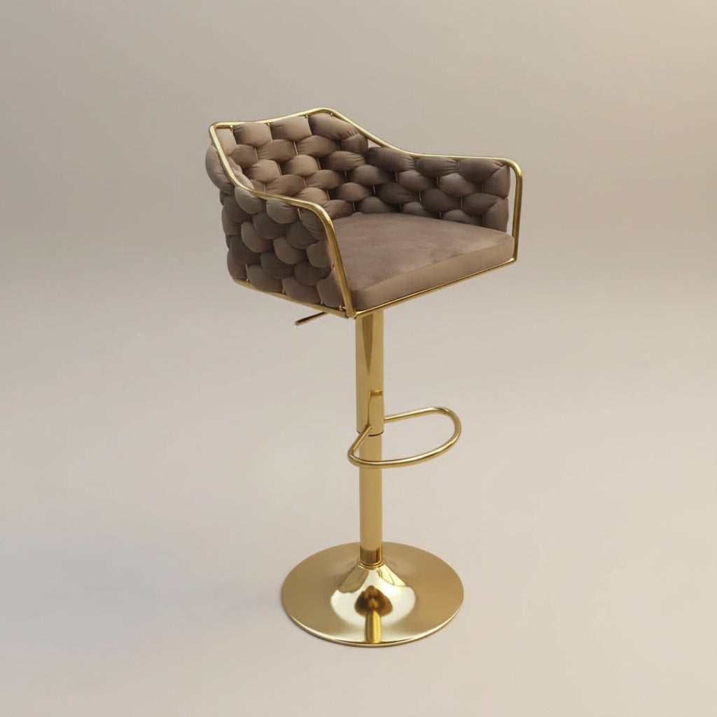 Luxury Braided Velvet Adjustable Bar Stool