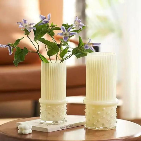Ribbed Glass Flower Vase Flower vase Vases