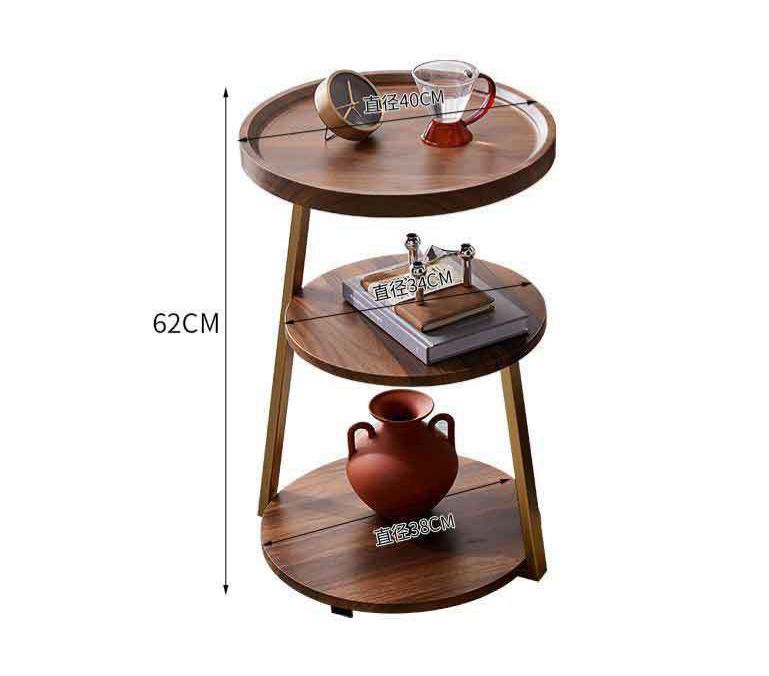 3 Tier Wooden Side Table Multipurpose Shelf Display Stand