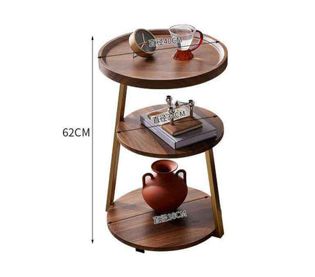 3 Tier Wooden Side Table Multipurpose Shelf Display Stand