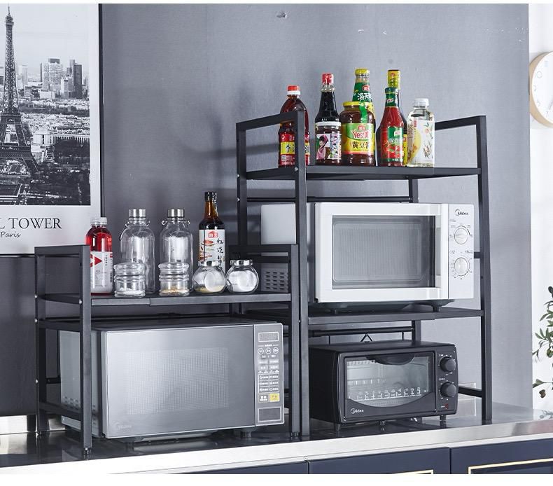 Metallic Microwave Stand for Kitchen Countertop Storage and Organization- Furaha Finds Kenya
