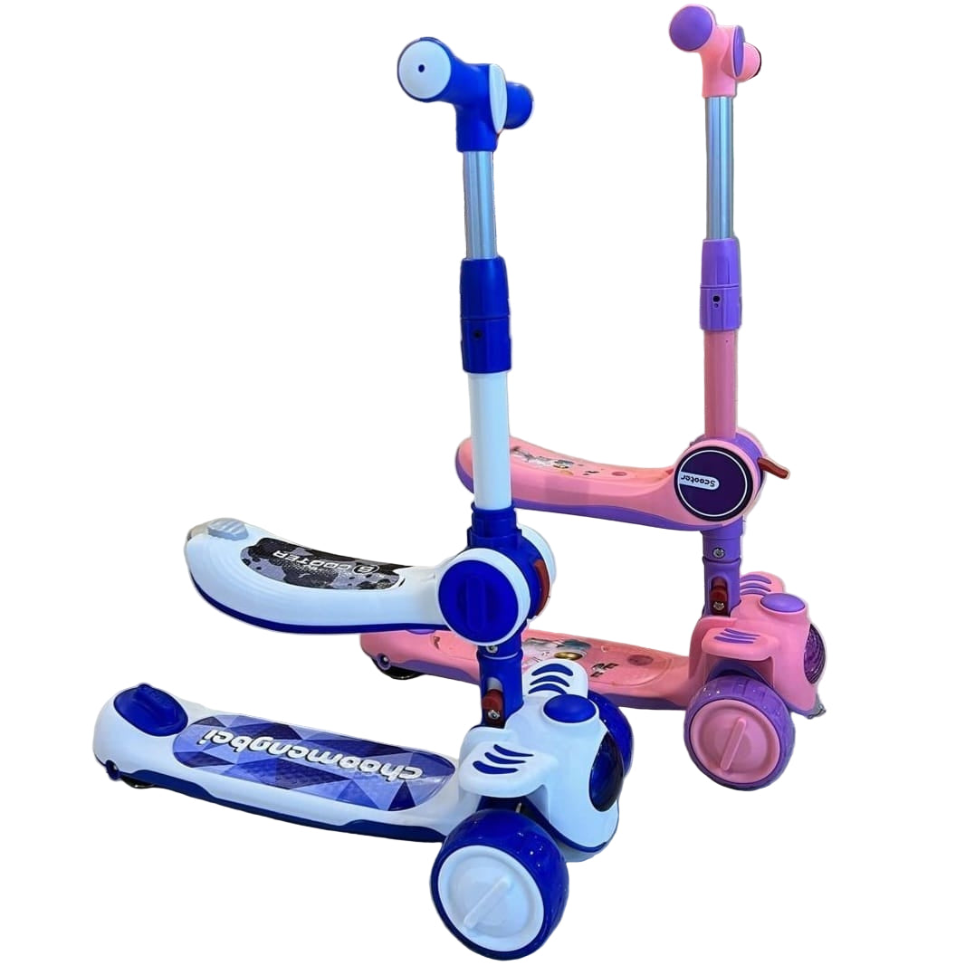 2-in-1 Kids Scooter – Adjustable Height with Stability Wheels