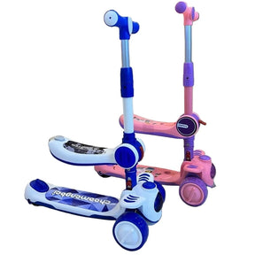 2-in-1 Kids Scooter – Adjustable Height with Stability Wheels Scooters Kick Scooters