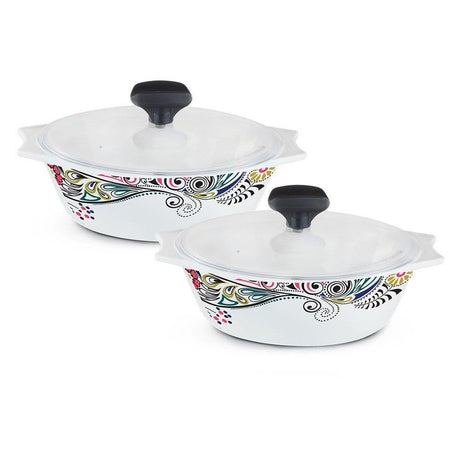 4 Pcs White Glass Casserole Set (Blush)- Furaha Finds Kenya
