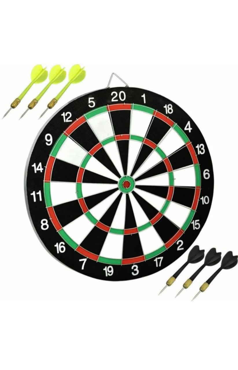 Classic Dart Board Set with 2 Pairs of Arrows Indoor Game for All Ages