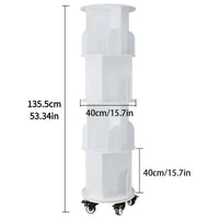 5 Tier 360 Degree Stackable Bookshelf Organizer with Wheels Bookshelf
