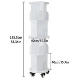 5 Tier 360 Degree Stackable Bookshelf Organizer with Wheels Bookshelf