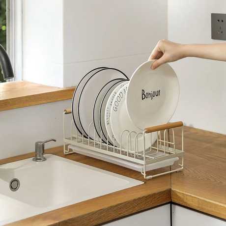 Bowl and Plates Drain Rack – Cream 40 × 17.5 × 15.5 cm