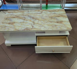 Modern marble -top coffee with storage drawers 2sides