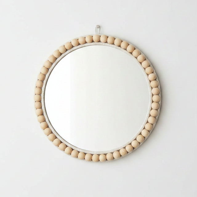 Boho Beaded Round Mirror & Tray Mirror Mirrors