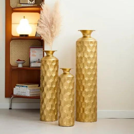 3-Piece Metallic Floor Vase Set Metallic vase Vases