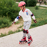 Adjustable Inline Skates Set with Helmet and Protective Guards
