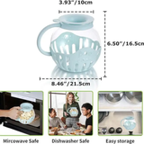 Microwave Popcorn Maker Borosilicate Glass, Quick 2-3 Minute Popper with Measuring Lid.