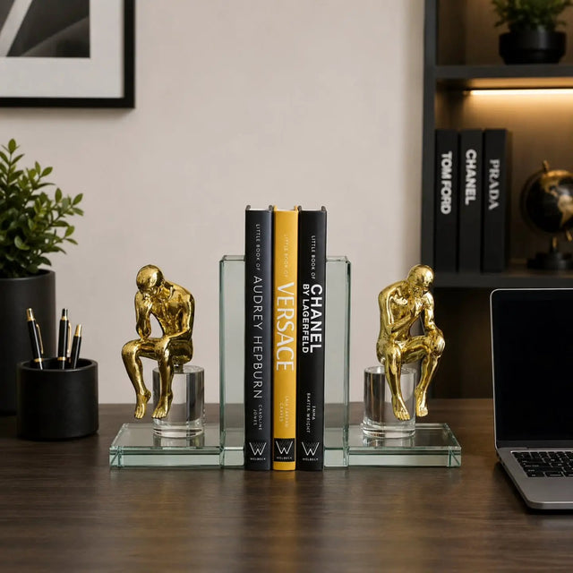 Gold Thinker Mirrored Bookends Bookend Bookends