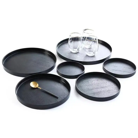 6pcs Black Ceramic Plates – Dishwasher and Microwave Friendly