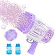 Rechargeable Bubble Gun for Outdoor Fun Available in Pink Purple Blue