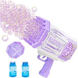 Rechargeable Bubble Gun for Outdoor Fun Available in Pink Purple Blue