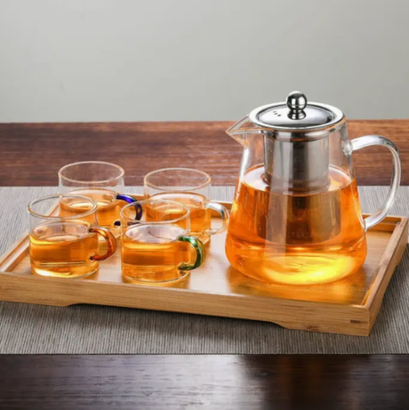 High Temperature Resistant Borosilicate Glass Infusion Teapot with Stainless Steel Strainer.- Furaha Finds Kenya