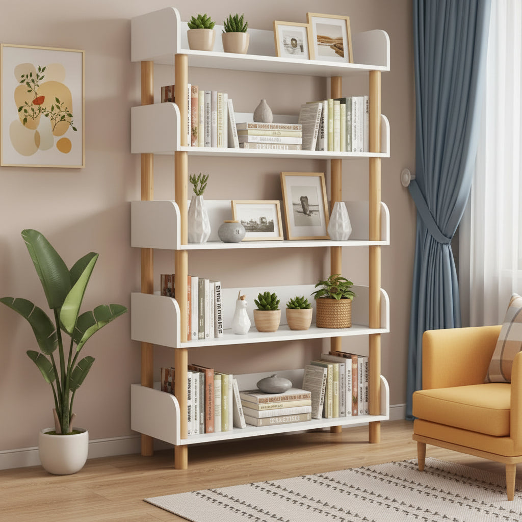 5 Tier Wooden Display Bookshelf Display shelf Shelving