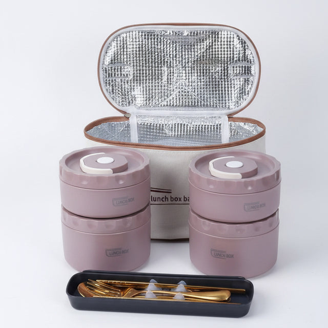 5 In 1 Insulated Lunch Set Combo With Cutlery Set Lunch Box Sets