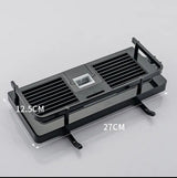 Rotating Hook Shower Storage Rack Single Tier Tray Stand, No Drilling, Easy Installation