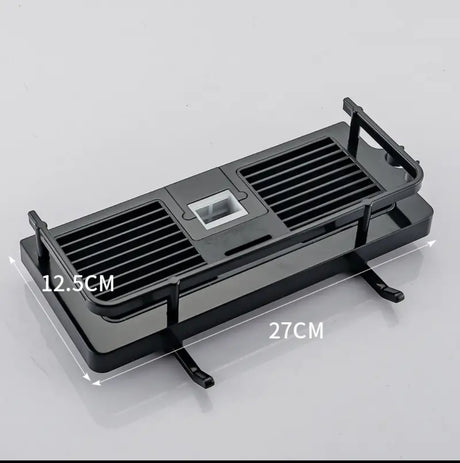 Rotating Hook Shower Storage Rack Single Tier Tray Stand, No Drilling, Easy Installation