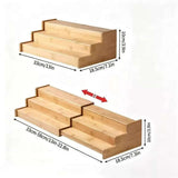 3-Tier Expandable Bamboo Shelf Organizer Shelf organizer Shelf Risers