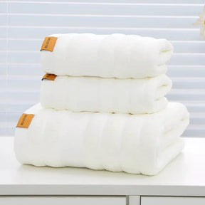 3pc Set Premium Towel Set - High Quality Cotton Soft Large Home and bath Bath Towels & Washcloths