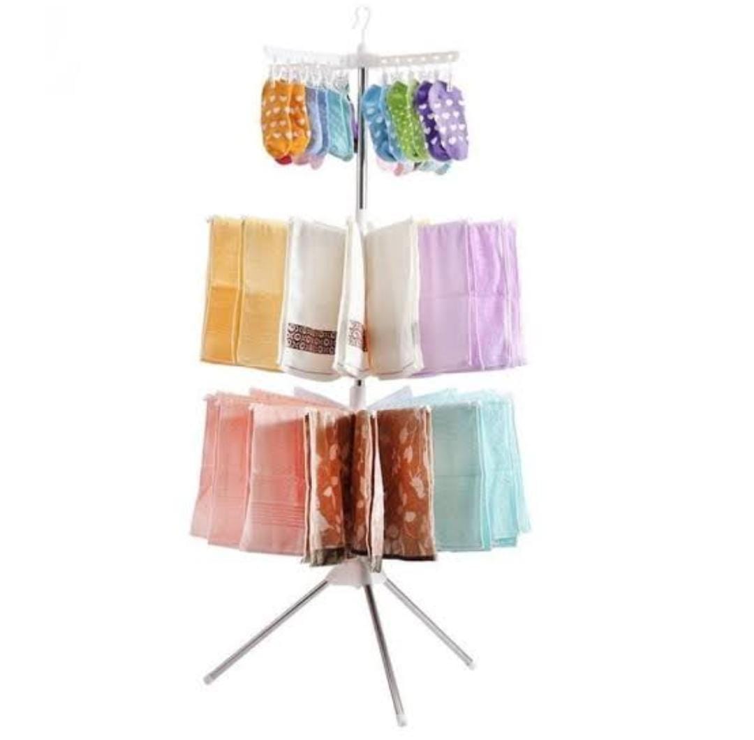 170cm High 3 Layer Metallic Laundry Dryer Stand Space-Saving Design