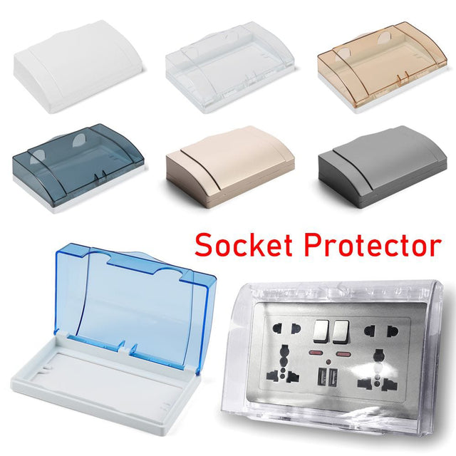 Double Socket Protector Waterproof Electric Plug Cover for Child Safety – Bathroom Use