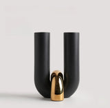 Noir Curve Ceramic Vase Decorative Accent Vases