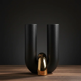 Noir Curve Ceramic Vase Decorative Accent Vases