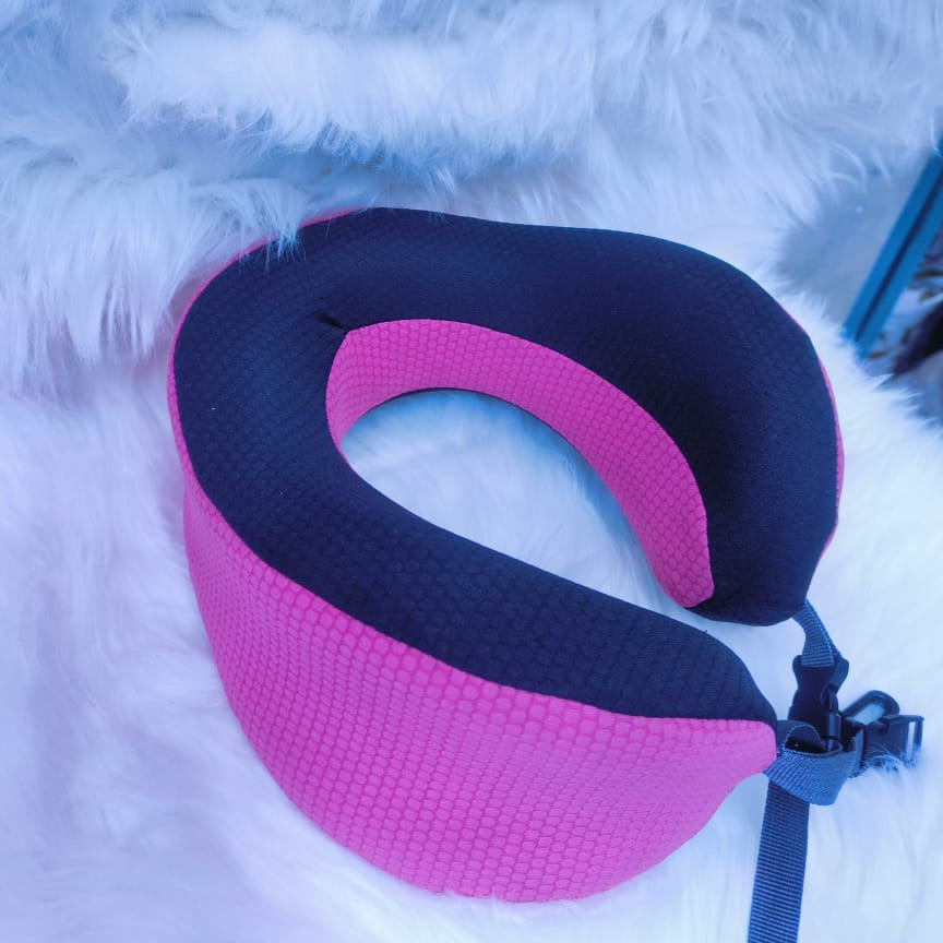 U-Shape Neck Support Travel Pillow with Latex Rubber Filling and Zipped Cover- Furaha Finds Kenya