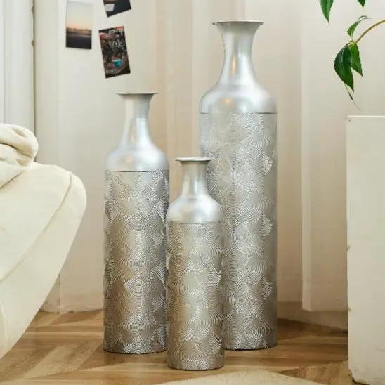 3-Piece Metallic Floor Vase Set Metallic vase Vases