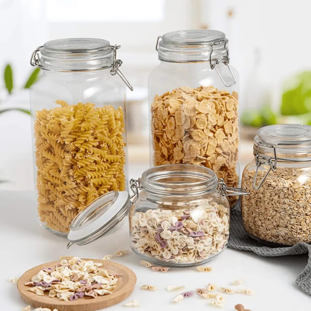 Bon Appetit Clip Glass Jar Airtight Storage Container 1L 1.5L 2L 3L- Furaha Finds Kenya