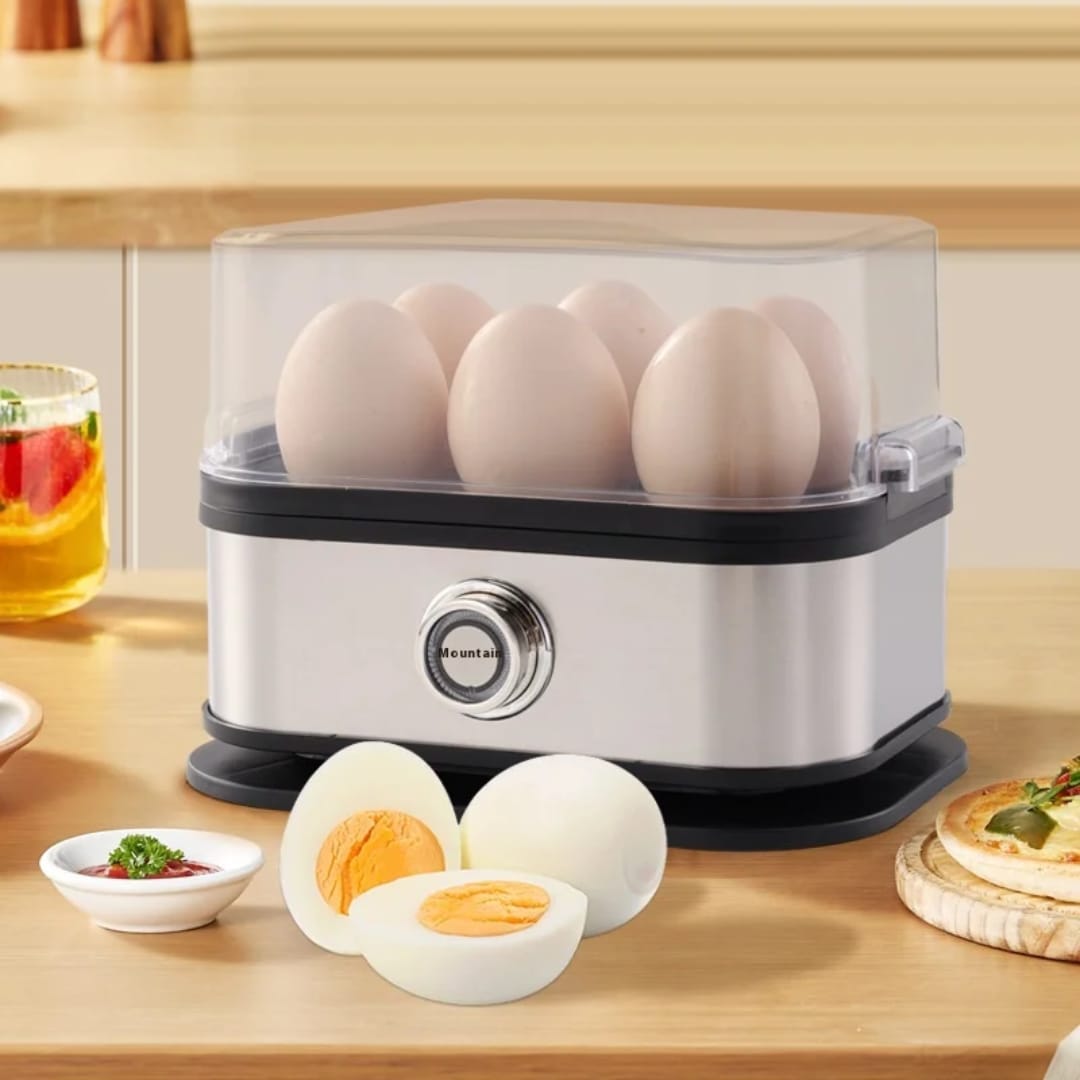 Electric Egg Boiler with Timer and Measuring Cup 6 Eggs Capacity