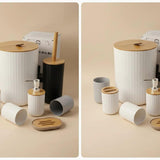 Luxury 6-Piece Bathroom Accessories Set Gold & Silver Round Design Bathroom Accessories Bathroom Accessory Sets