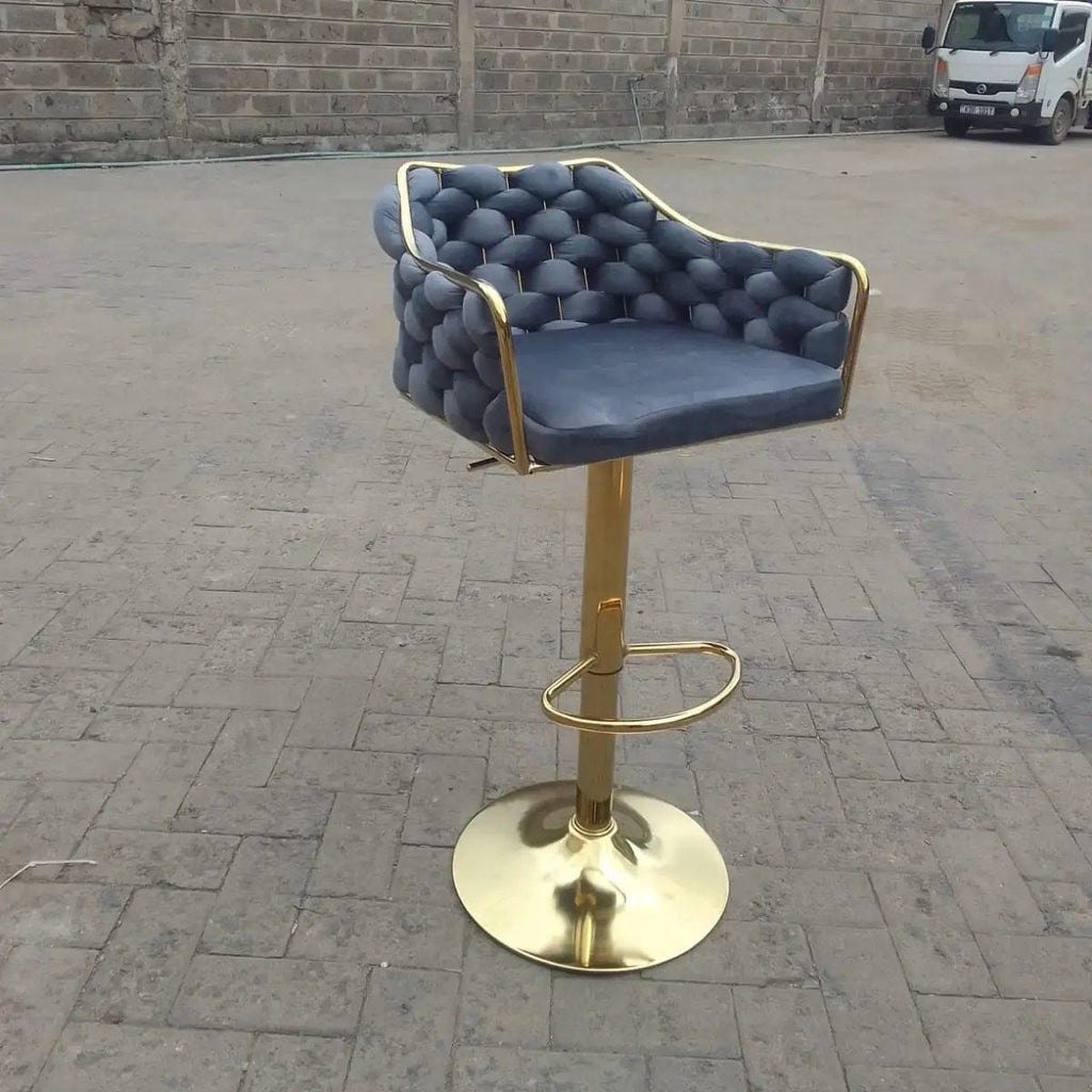 Luxury Braided Velvet Adjustable Bar Stool