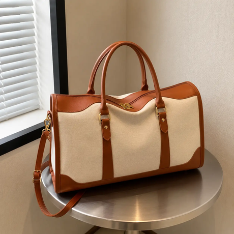 Waterproof Travel Duffle Bag Vintage PU Leather For Weekend Hand Bag Duffel Bags