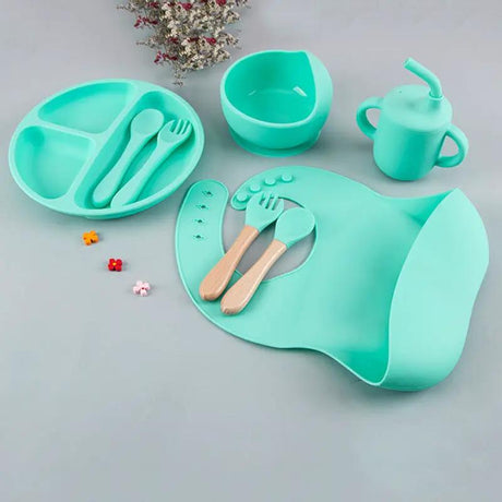 Eco Friendly Silicone Feeding Set For Babies BPA Free Baby & Kids Feeding Essentials