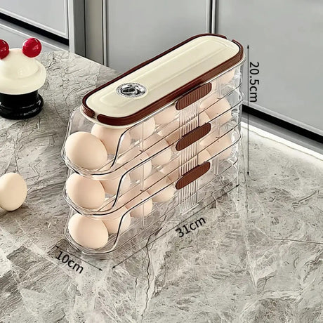 3 Layer Self Rolling Egg Holder Egg holder Kitchen Counter & Beverage Station Organizers