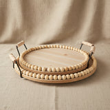 Wooden Bead Round Serving Tray Serving tray Decorative Trays